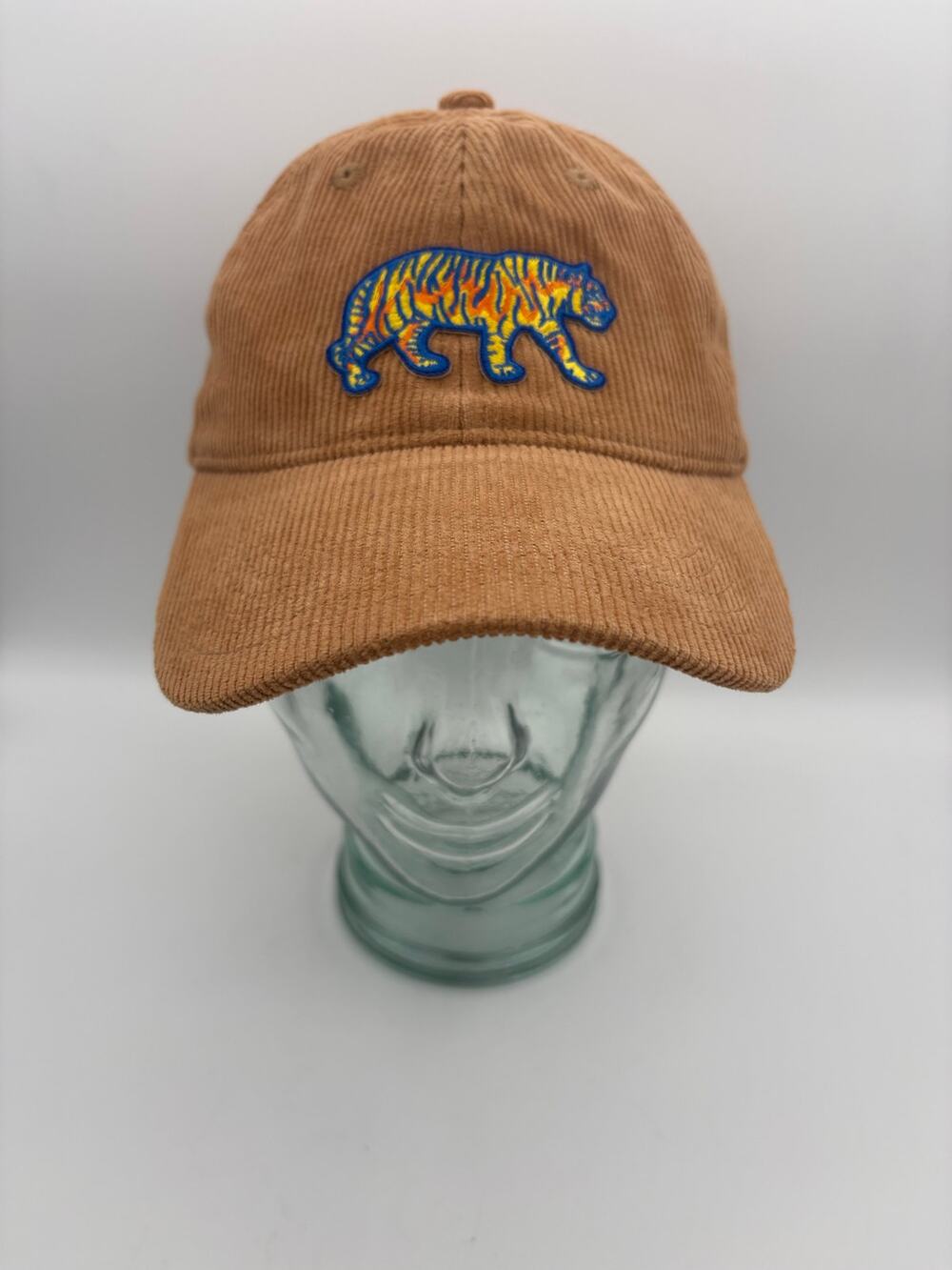 Tan Corduroy Tiger Hat Baseball Cap OS